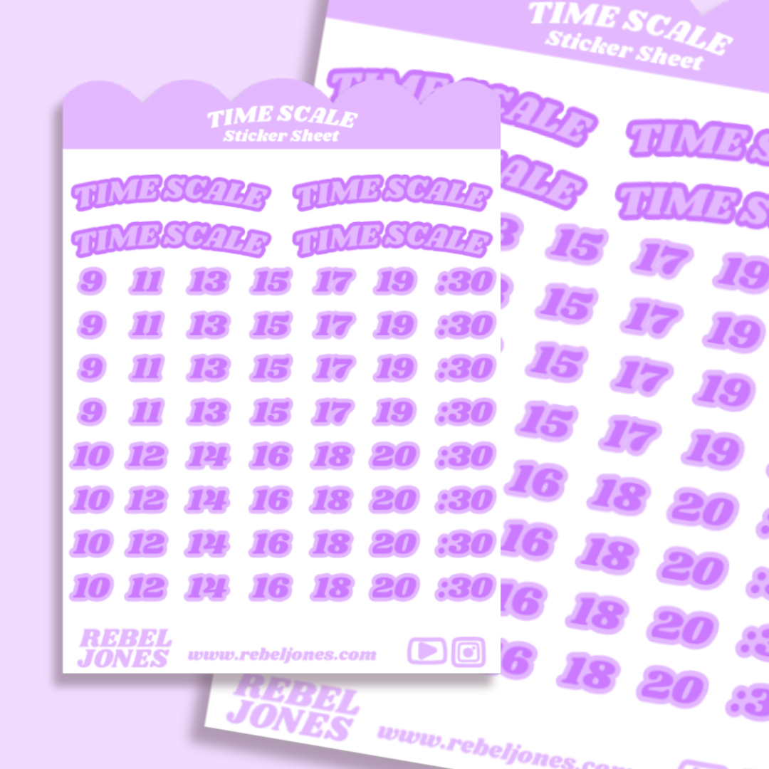 Time Scale Sticker Sheet - Purple