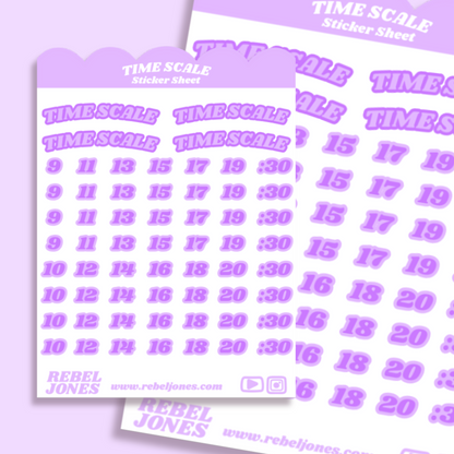 Time Scale Sticker Sheet - Purple