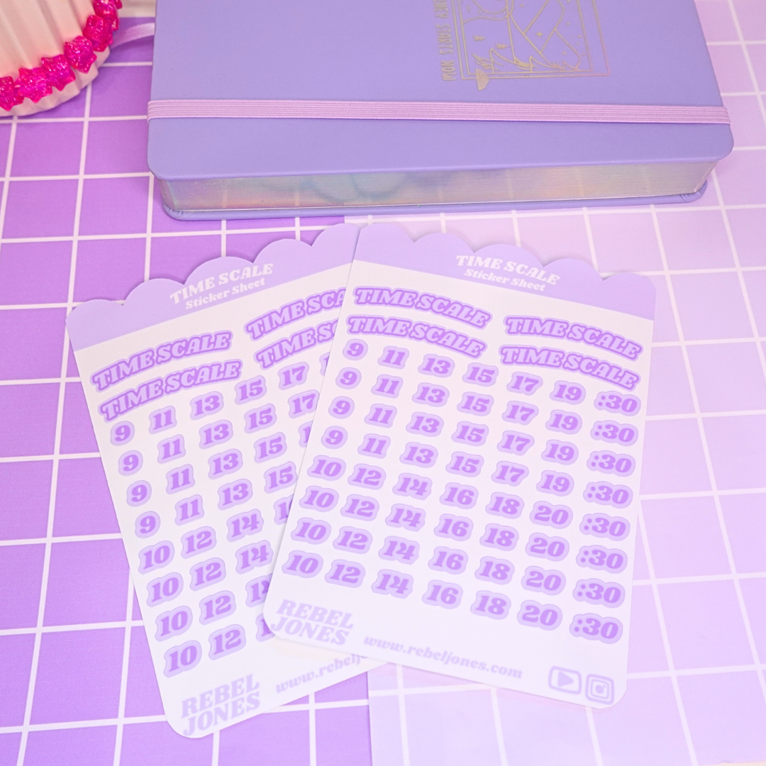 Time Scale Sticker Sheet - Purple