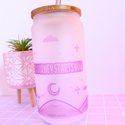 The Journey Starts Now frosted tumbler