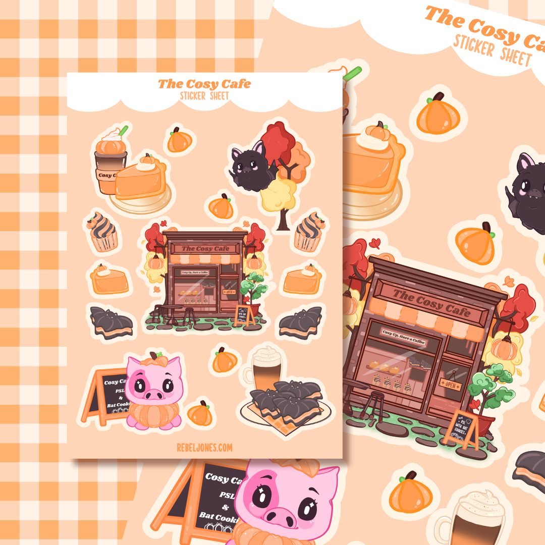 The cosy cafe sticker sheet