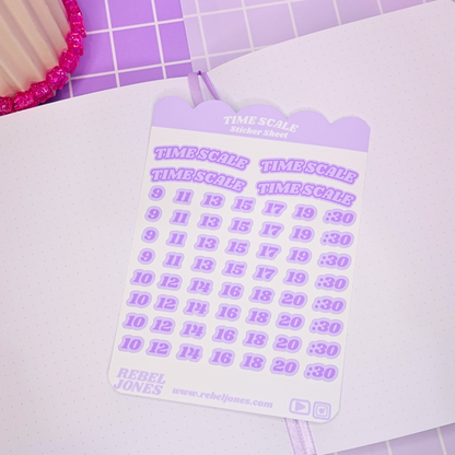 Time Scale Sticker Sheet - Purple