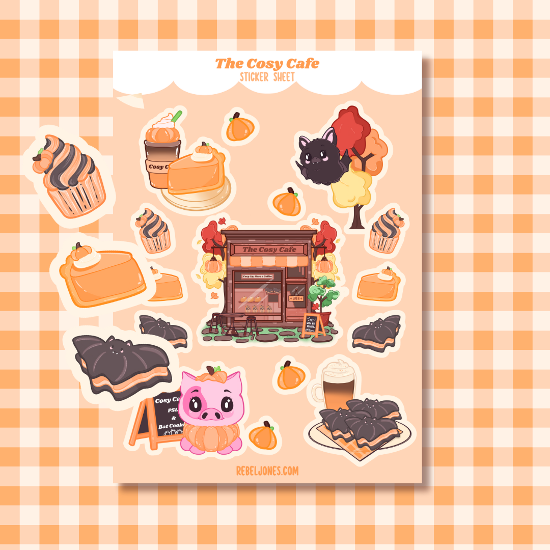 The cosy cafe sticker sheet