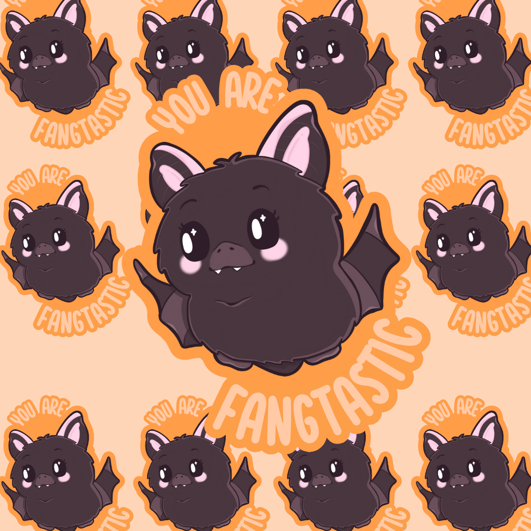 you're fangtastic - Fang die cut sticker