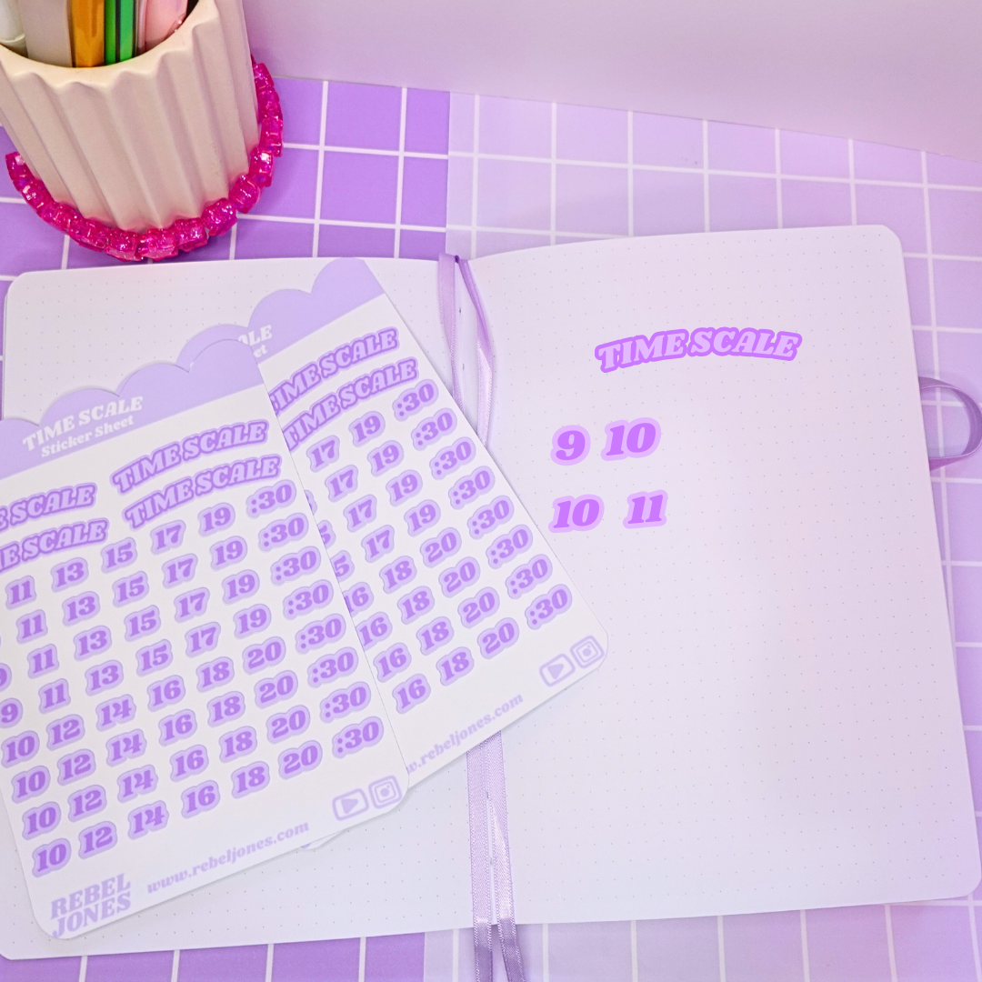 Time Scale Sticker Sheet - Purple