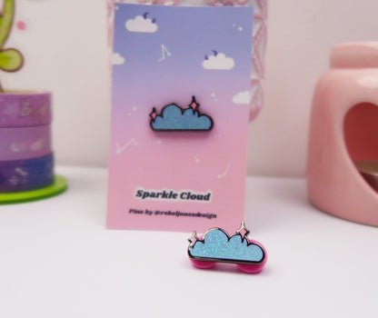 Sparkle cloud mini pin